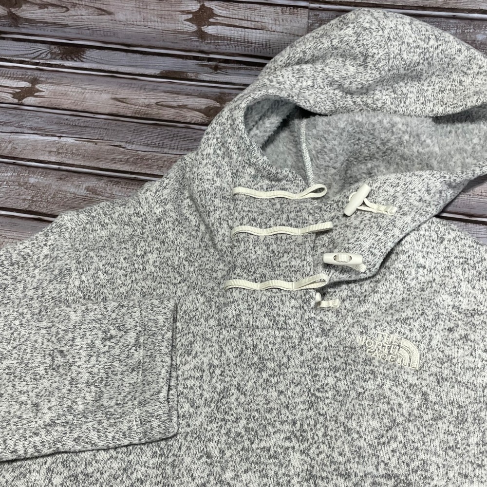The North Face Gray Pullover Hoodie Sweater Toggle Neck Womens Size Medium